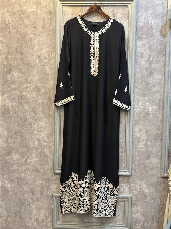 Black Embroidery Shirt Kaftan