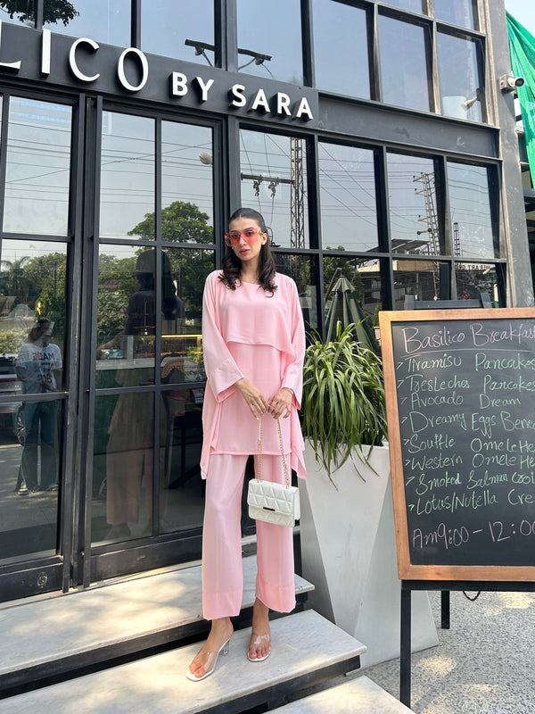 Powder Pink Cape Two Pc