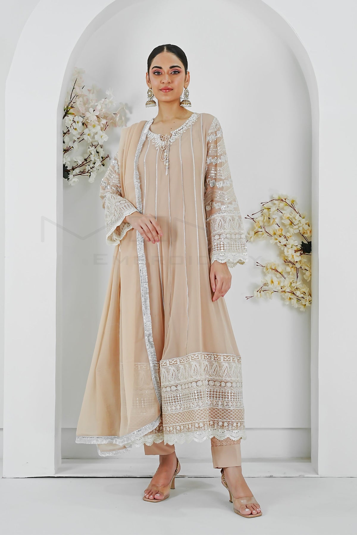 KURTI 121-CRIMSON GLOW- PEACH